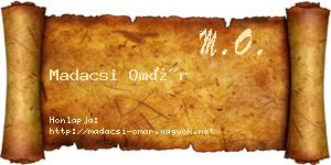 Madacsi Omár névjegykártya